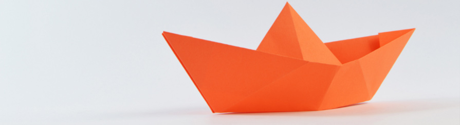 Orange paper boat