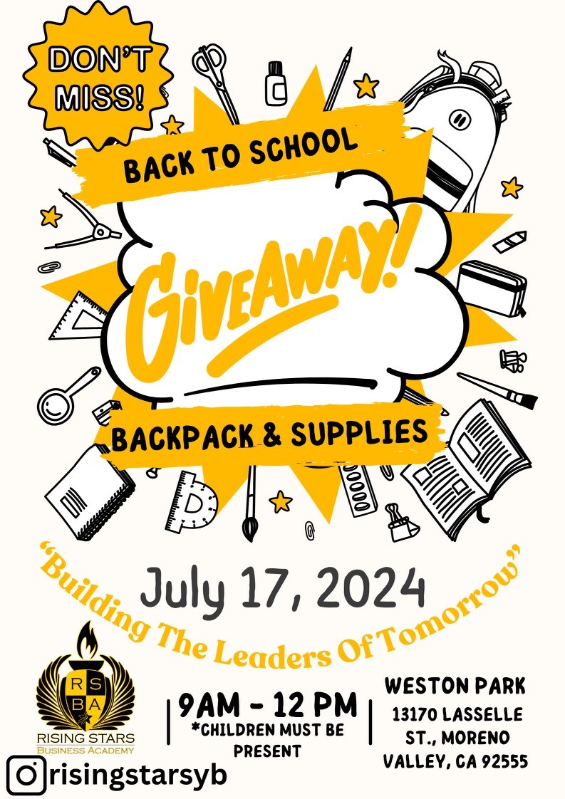 July 17 backpack giveaway